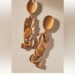 Anthropologie Mavis Teak Serving Set